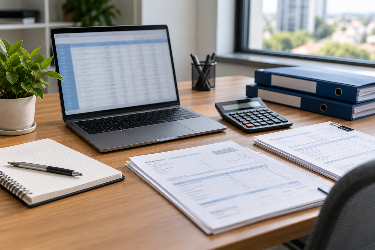 Sistemas ERP e gestão fiscal sincronizando documentos, estoque e dados financeiros
